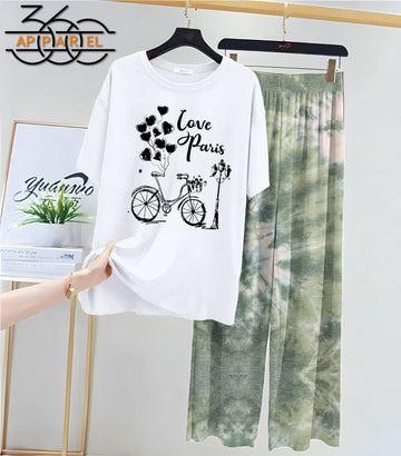 New Cycle Printed Half Sleeves Shirt And Printed Trouser Night Wear