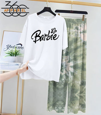 New barbie Printed Half Sleeves Shirt And Printed Trouser Night Wear