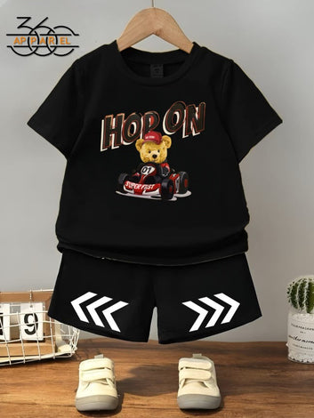 Adorable face Print Toddler Outfit – 2-Piece Summer Set for kids