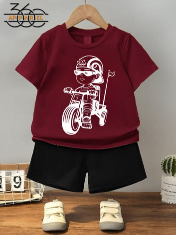 Adorable cycle Print Toddler Outfit – 2-Piece Summer Set for kids