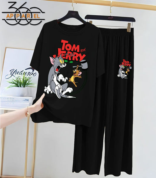 New Tom & Jerry Printed Half Sleeves Shirt And Printed Trouser Night Wear
