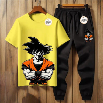 New Anime Printed Half Sleeves Shirt And Printed Trouser Night Wear