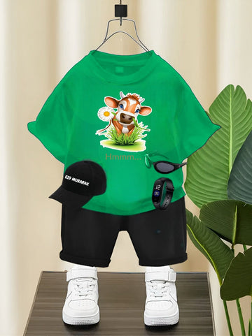 Adorable Eid Ul Azha Print Toddler Outfit – 5-Piece Summer Set for kids