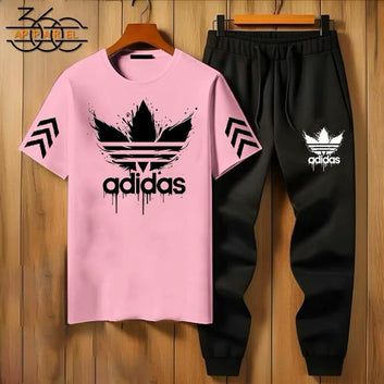 New ADIDAS Printed Half Sleeves Shirt And Printed Trouser Night Wear