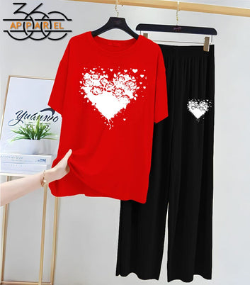 New Arrival Printed Full Sleeves Shirt And Printed Trouser Night Wear