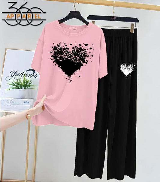 New Arrival Printed Full Sleeves Shirt And Printed Trouser Night Wear